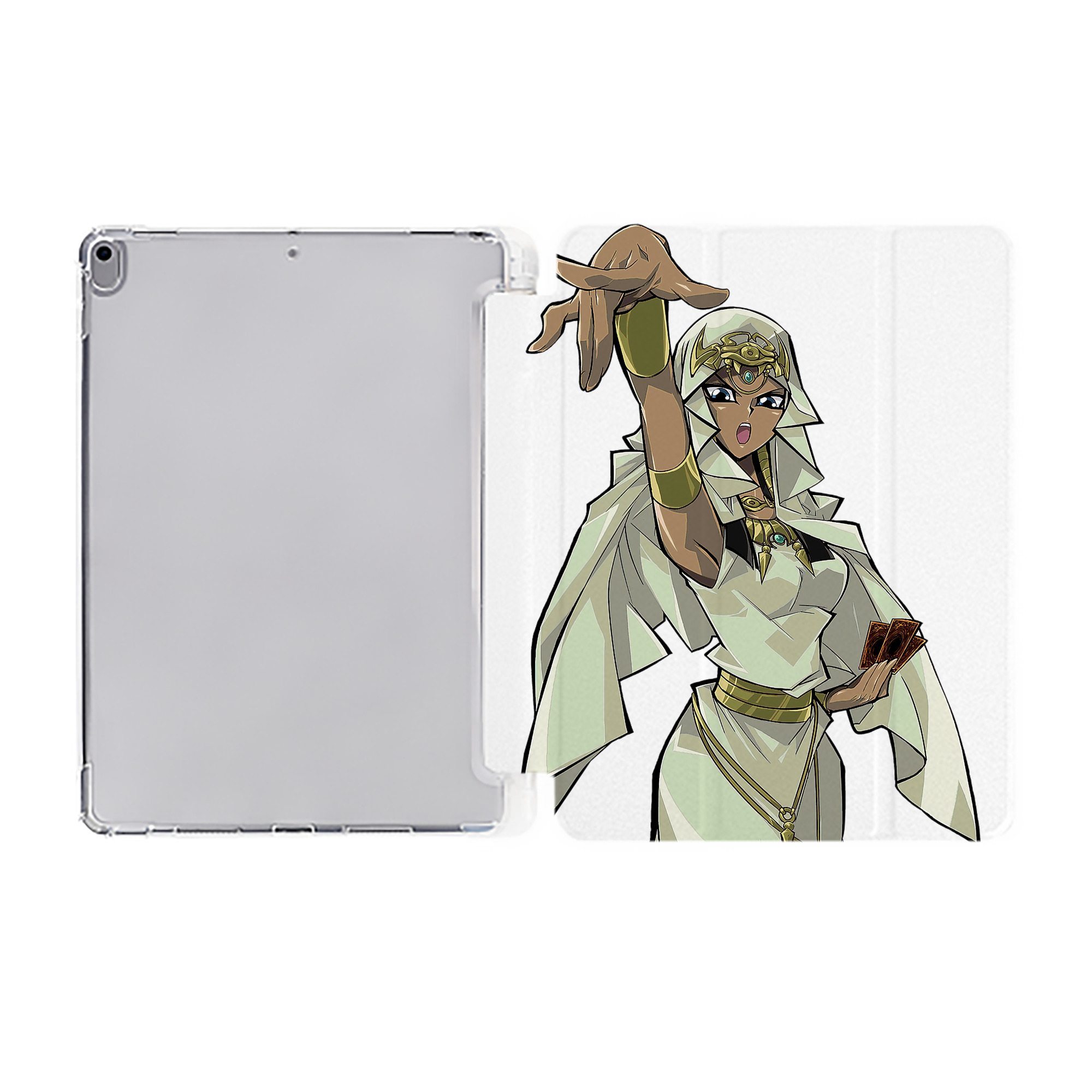 （画像用） 遊☆戯☆王 Yu-Gi-Oh! IPad ケース ペン収納付き 三つ折りスタンド PUレザー×シリコン 対応機種9.5/10.5/10.9インチ